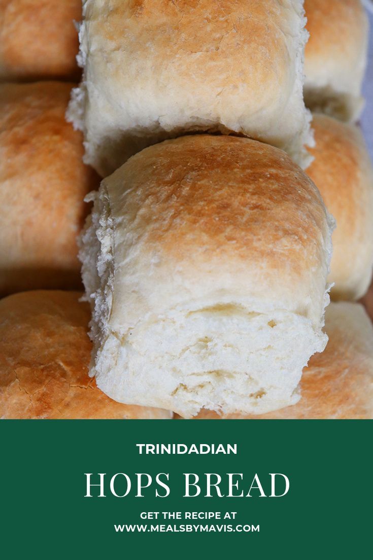 several rolls stacked on top of each other with text overlay that reads, trindan hops bread