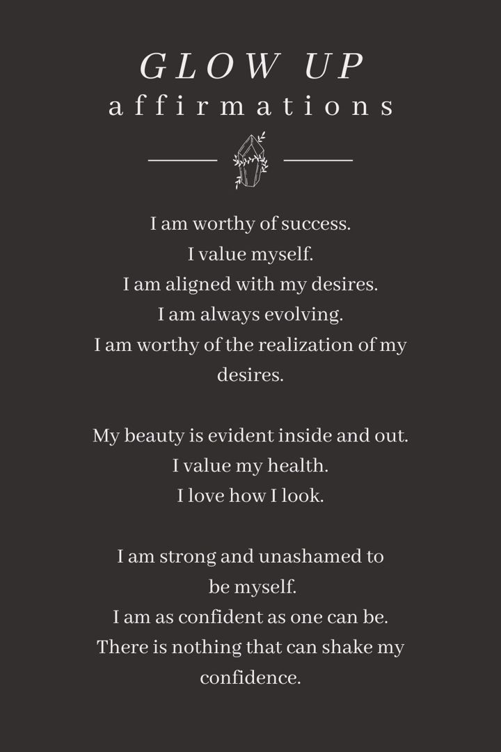 the poem glow up affirmations