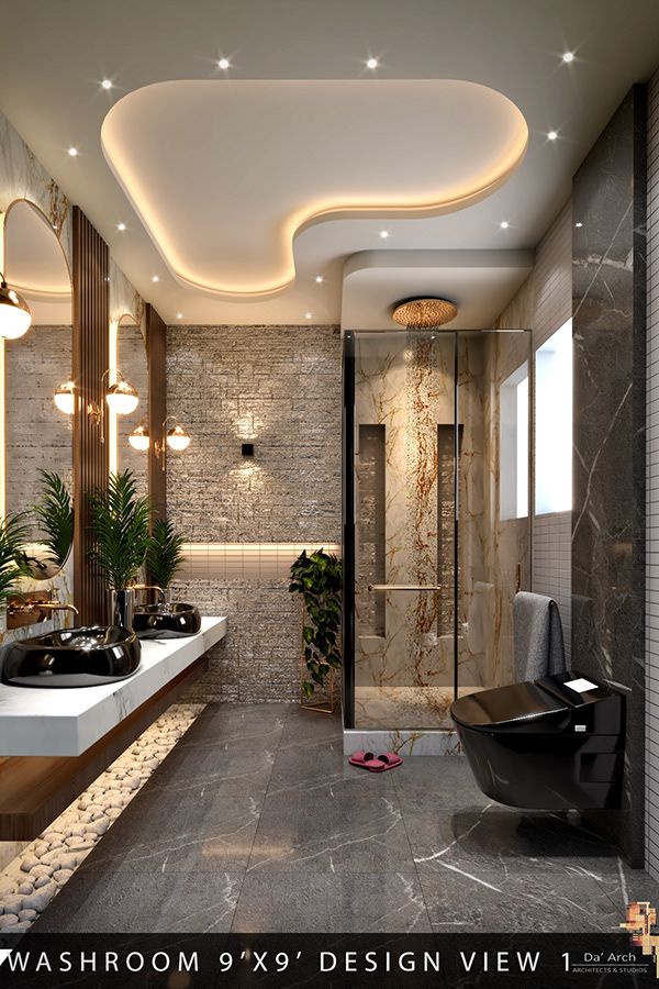 this bathroom is very modern and elegant