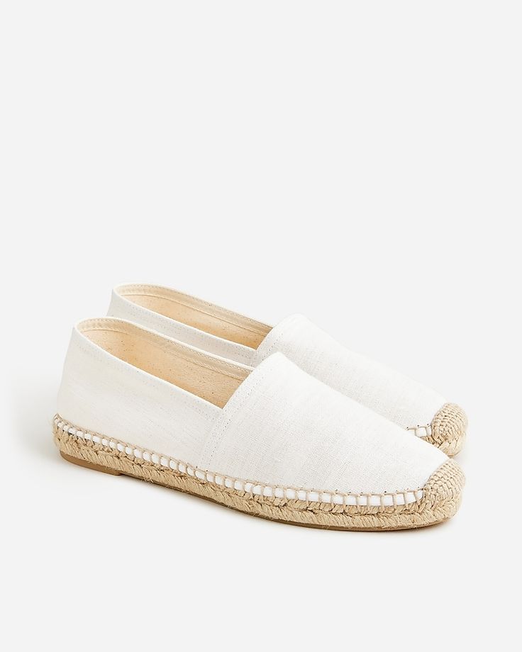 Shop for the Made-in-Spain espadrille flats in linen for women. Find the best selection of women womens-categories-shoes-espadrilles available in-stores and on line. Spring Cotton Slip-ons With Rubber Sole, Vacation Espadrilles With Round Toe, Comfortable Slip-ons With Contrast Sole For Spring, Linen Espadrilles With Woven Sole And Round Toe, Beach Slip-ons With Woven Espadrille Sole, Summer Flat Espadrilles With Textured Footbed, Slip-on Flat Heel Espadrilles With Textured Footbed, Casual Linen Espadrilles With Round Toe, White Slip-ons With Textured Footbed For Summer