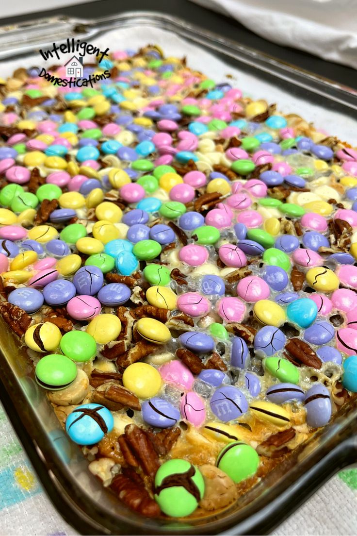 a tray filled with lots of candy and candies