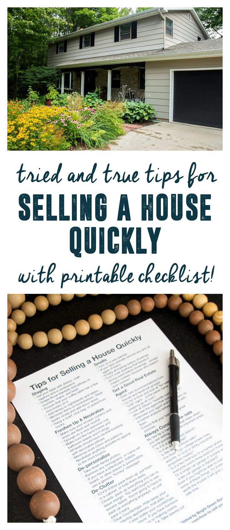 a house with the words selling a house quickly and an image of eggs in front of it