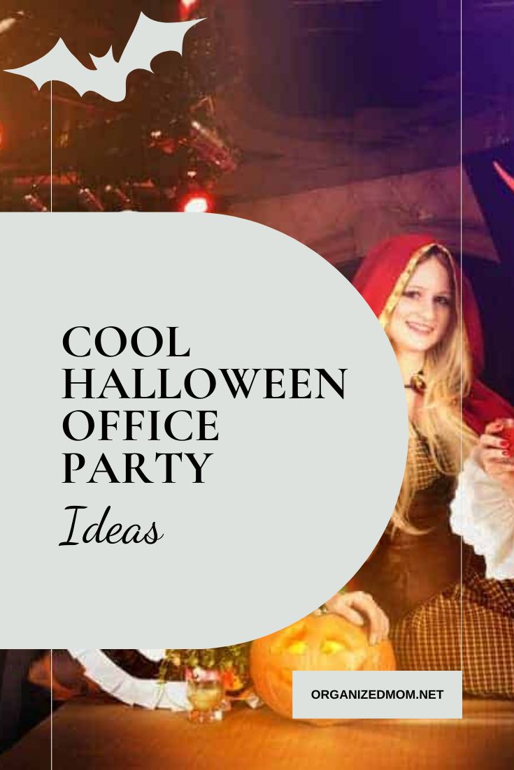 a halloween party flyer with an image of a woman holding a pumpkin