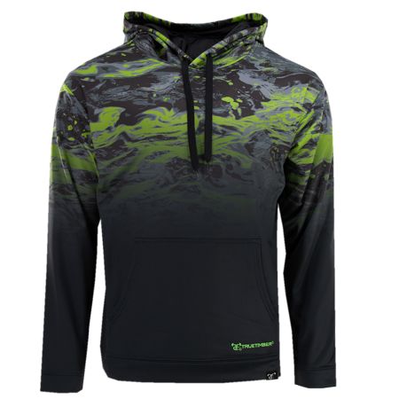 TrueTimber DropShot Gradient Hoodie-Caiman Flash/Carbon Size: 2XL.  Color: Black.  Gender: unisex.  Age Group: adult. Black Long Sleeve Hoodie For Outdoor Activities, Black Long Sleeve Hoodie For Outdoor, Casual Camouflage Hoodie For Outdoor Activities, Camouflage Long Sleeve Hoodie For Outdoor Activities, Black Hooded Sweatshirt For Outdoor Activities, Black Fleece Outdoor Tops, Green Moisture-wicking Hooded Top, Green Moisture-wicking Sweatshirt For Winter, Black Fleece Tops For Outdoor