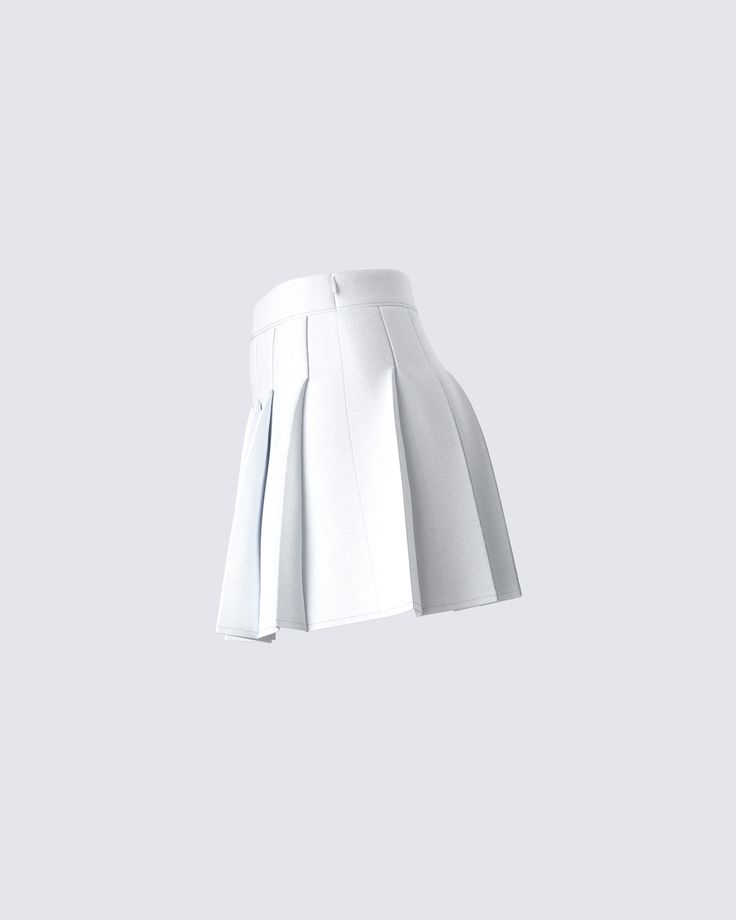 The cutest flirty, sporty tennis skirt for on and off the court 🤍 Constructed from lightweight suiting fabric, and complete with a top stitched pleat, and an invisible side zipper. Give us a twirl, babe & be the stunner you're born to be 💁‍♀️ White Pleated Tennis Skirt, Pleated Tennis Skirt, Suiting Fabric, Knit Pants, Tennis Skirt, Printed Pants, The Court, The Cutest, Side Zipper