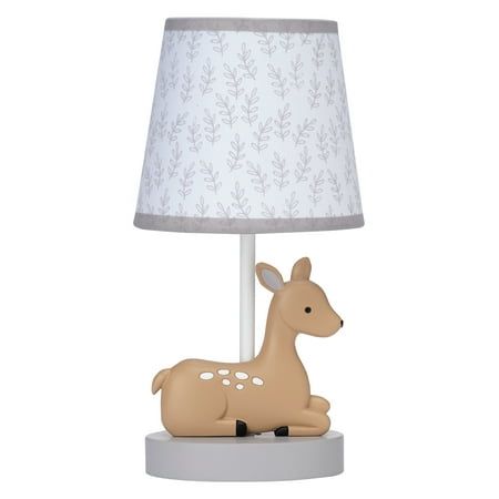 a small lamp with a deer on it