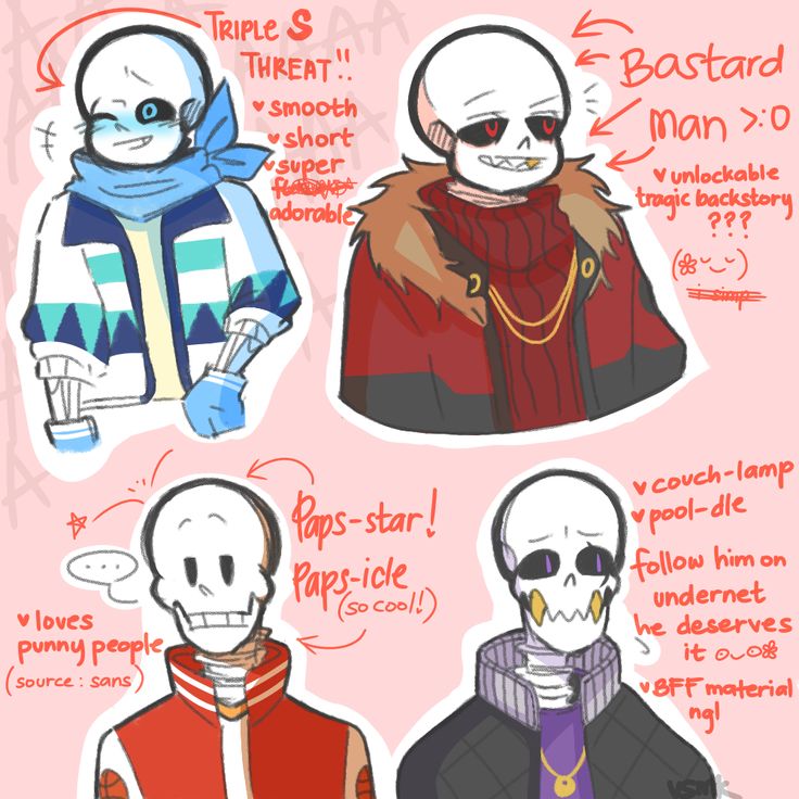 three different types of cartoon characters, one with skull and scarfs on his head