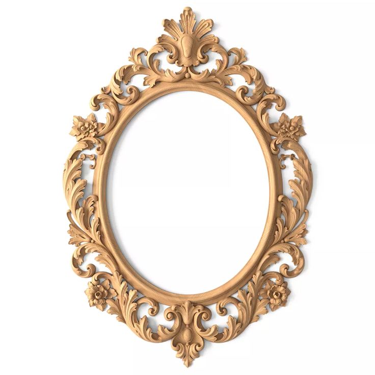 an ornate gold frame on a white background