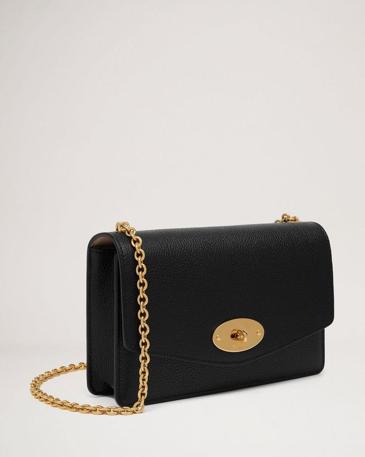 Small Darley | Black Small Classic Grain | Darley | Mulberry Elegant Double Flap Bag For Everyday Use, Timeless Evening Bag With Double Flap, Timeless Double Flap Evening Bags, Classic Formal Double Flap Bag, Timeless Double Flap Shoulder Bag, Classic Wallet On Chain With Gold-tone Hardware, Timeless Wallet On Chain With Gold-tone Hardware For Everyday, Timeless Wallet On Chain With Gold-tone Hardware, Classic Flap Bag With Chain Strap