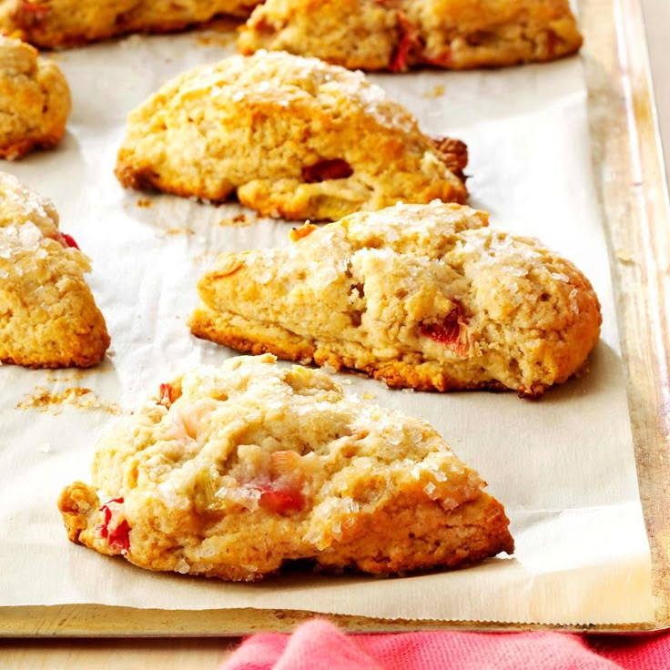 freshly baked scones on a baking sheet ready to be eaten