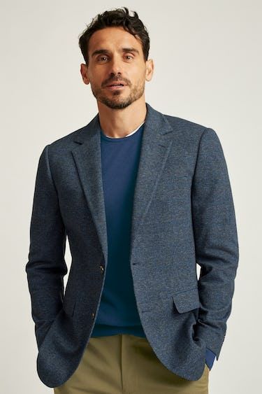 Knit Blazer | Bonobos Wool Sport Coat With Double-breasted Button, Wool Double-breasted Blazer With Button Cuffs, Semi-formal Wool Blazer With Double Button Closure, Double-breasted Wool Blazer With Button Cuffs, Wool Sport Coat With Double-breasted Button Fastening, Knit Blazer, Boy Fashion, That Look, Slim Fit