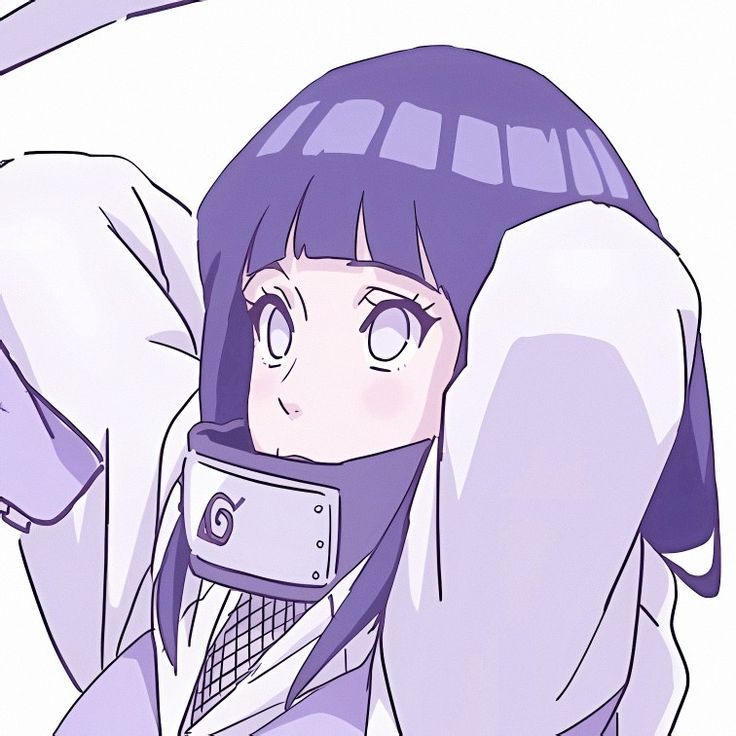 an anime character with purple hair holding a cell phone up to her ear and looking at the camera