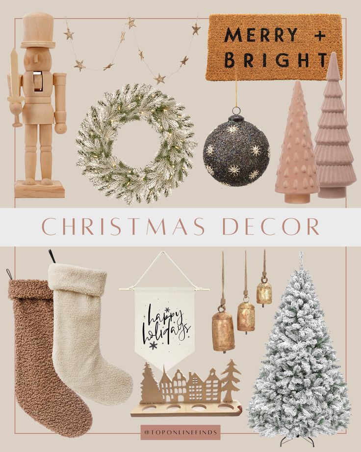 christmas decor is featured in this postcard