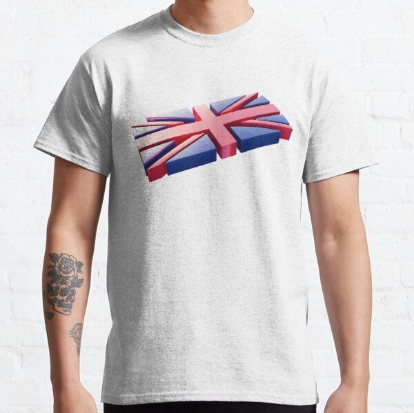 A stunning 3D version of the British Unioon Jack flag. • Millions of unique designs by independent artists. Find your thing. England Flag, Jack Flag, Uk Flag, Flag Shirt, Union Jack, Comfy Tees, Gray Tshirt, Tshirt Colors, Wardrobe Staples