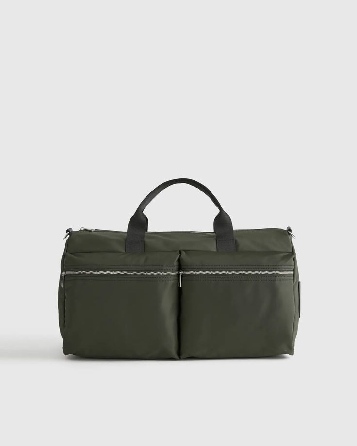 Revive Nylon Duffle Bag Leather Duffle Bag, Leather Duffle, Black Camel, Linen Duvet Covers, Navy And Brown, Recycle Plastic Bottles, Nappa Leather, Black Charcoal, Quince