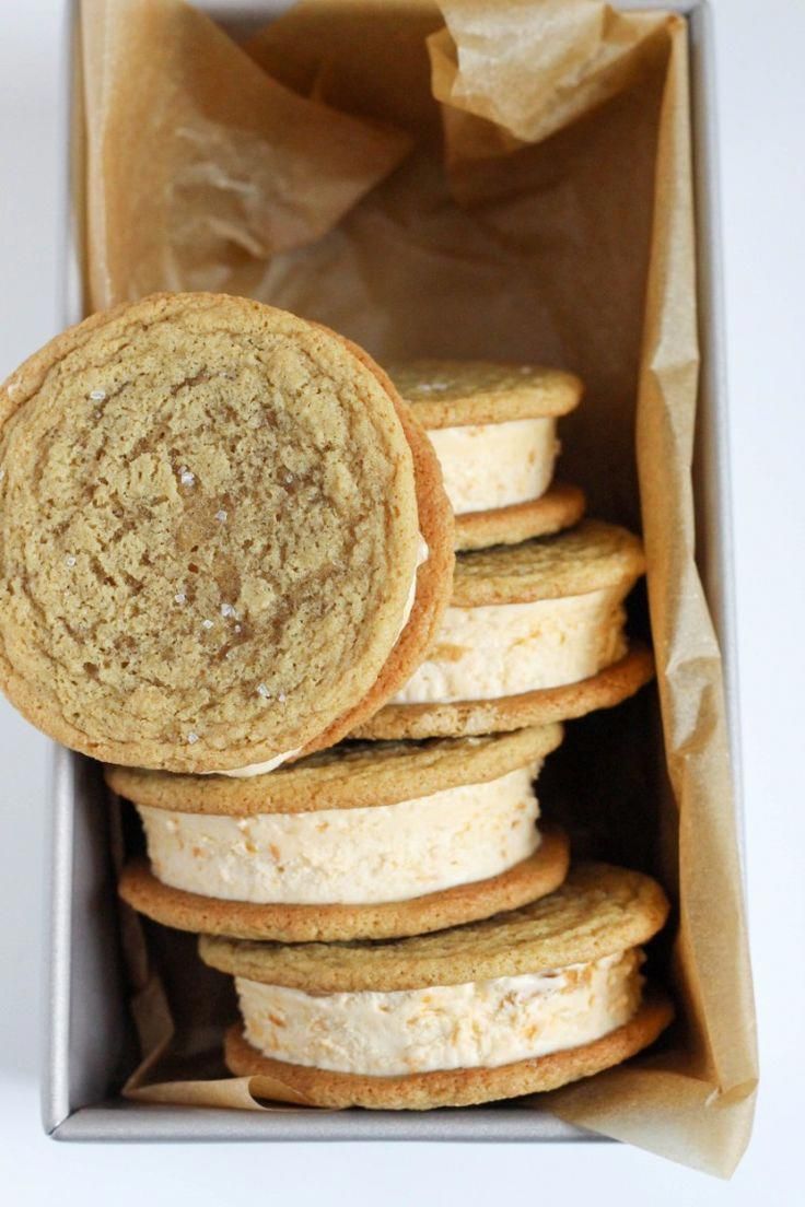 a box filled with cookies sitting on top of a table