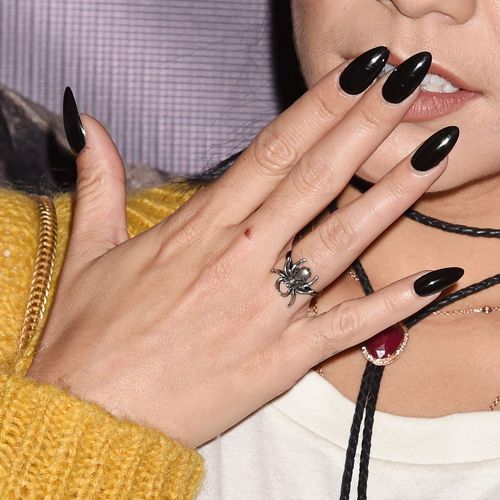 Vanessa Hudgens Nails, Nails Black And White, Nails Black, Vanessa Hudgens, Nail Trends, Black Nails, Spring Nails, Nails Inspiration, Nail Inspo