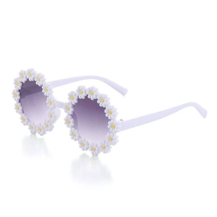 Adorable Daisy Flower Sunglasses for Your Little Sunshine Brighten up your child's day with our Kids Round Daisy Flower Sunglasses! Designed for outdoor sun protection, these charming and whimsical shades add a dash of retro flair to any outfit. The round frames, decorated with cute daisy petals, come in six cheerful colors, perfect for any little girl's sunny adventures. Whether it's a family outing, beach day, or festival party, these sunglasses will help your child step out in style while keeping their delicate eyes safe from harmful UV rays. Outstanding Features of Kids Daisy Sunglasses Retro Fashion: Cute round daisy flower frames capture the playful spirit of the past while adding a modern, fun twist. Six Vibrant Colors: Choose from a range of colorful frames to match your child's pe White Fun Sunglasses For Summer, Fun White Sunglasses For Summer, Adjustable Round Frame Sunglasses For Beach, Cute White Plastic Sunglasses, White Fun Sunglasses For Spring, Fun White Sunglasses For Spring, White Uv Protection Round Frame Sunglasses, Fun White Adjustable Sunglasses, Cute White Sunglasses With Uva Protection