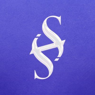 a white s logo on a blue background