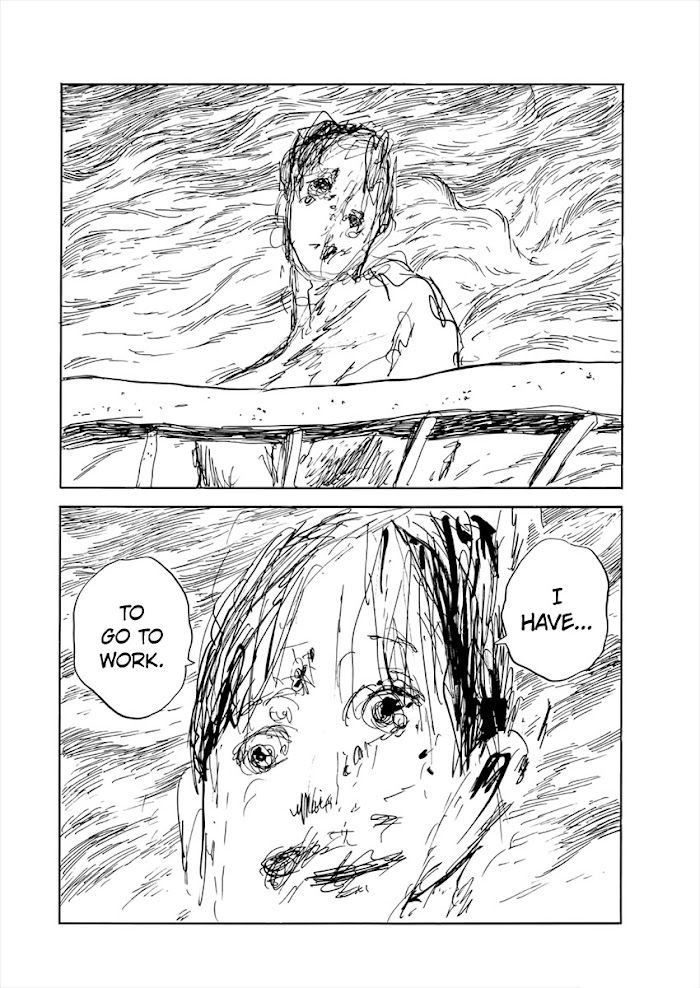 a comic strip with an image of a woman in the water and another drawing of a man