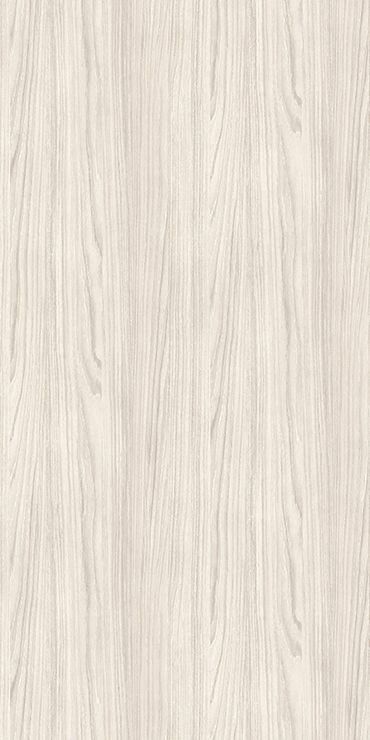 white wood grained wallpaper with light grey paint on the walls and bottom panel