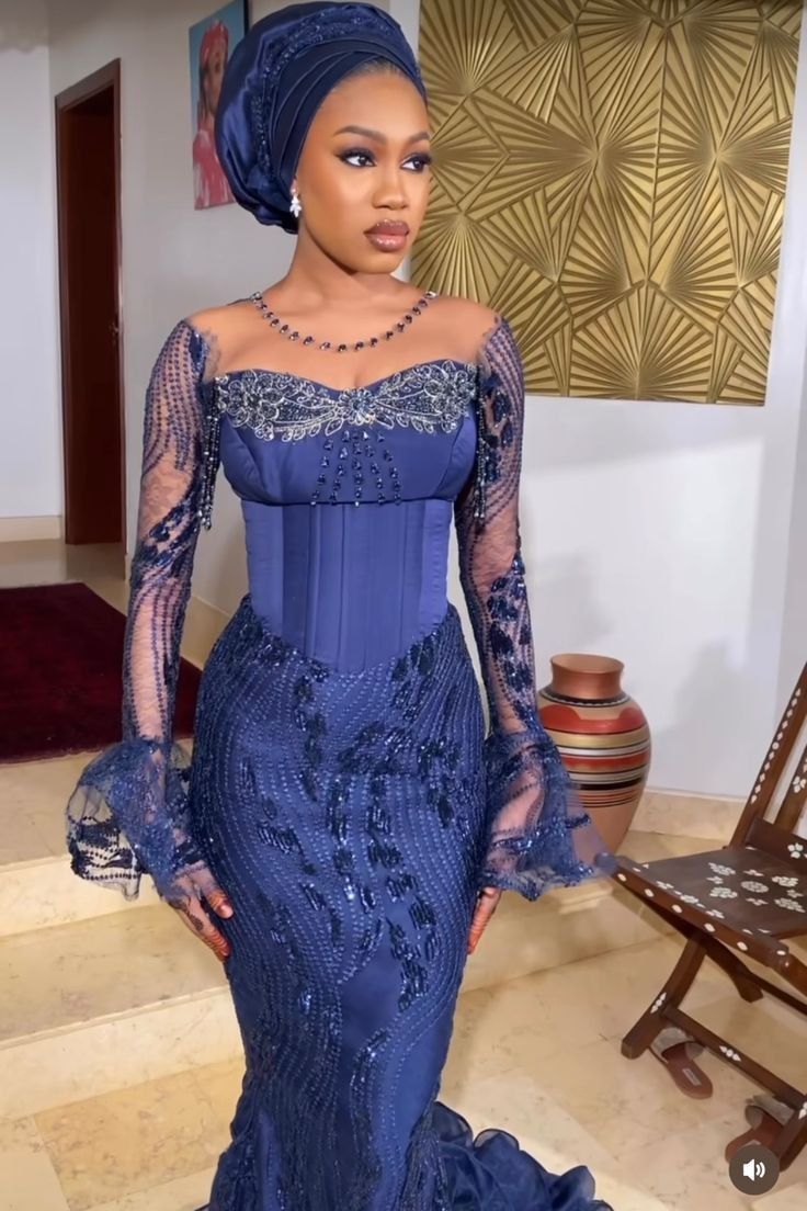 Nigerian Traditional Dresses, Nigerian Lace Dress, Nigerian Dress Styles, Lace Styles For Wedding, Aso Ebi Lace Styles, Aso Ebi Lace, Nigerian Dress, Nigerian Lace Styles Dress, Nigerian Lace Styles