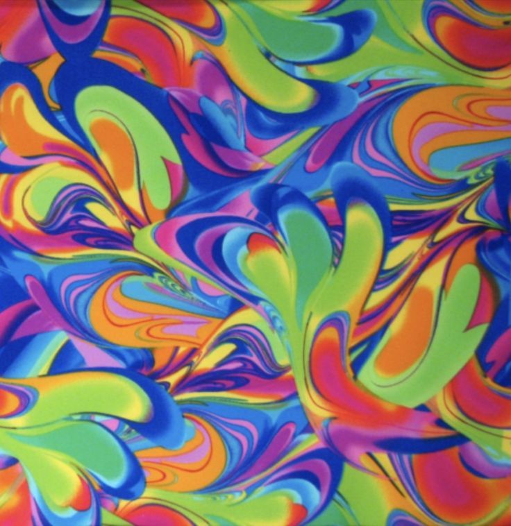 an abstract painting with multicolored swirls on it's surface and colors being added to the image