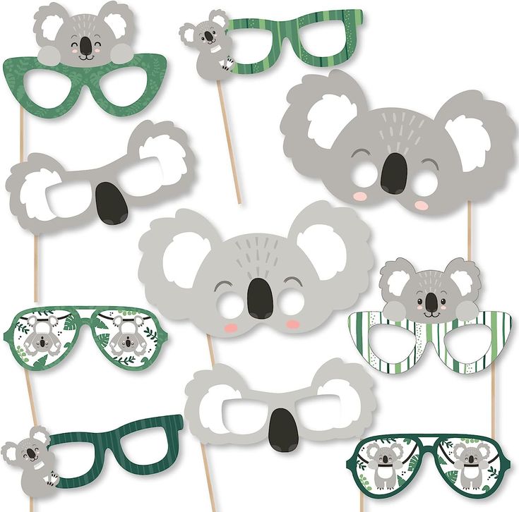 a group of koalas with sunglasses on them