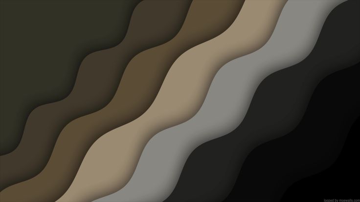 an abstract background with wavy lines in shades of brown, beige and grey on black