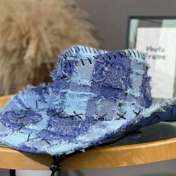 Brand New Hat. Very Nice Look Blue In Color. Brand New Boutique Ships Out Same Or Next Day Like My Live Show Listin To Be Notified. Cowboy Denim, Diy Denim, Diy Jewelry Display, My Live, Denim Hat, Denim Diy, Boutique Accessories, Women's Boutique, Live Show