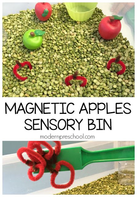 the magnetic apples are being used to make an apple sorting bin