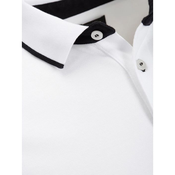 Brand: Jack & Jones Gender: Men Type: Polo Season: Fall/Winter PRODUCT DETAIL • Color: white • Fastening: buttons • Sleeves: short • Collar: polo COMPOSITION AND MATERIAL • Composition: -100% cotton • Washing: machine wash at 30° White Casual Polo Shirt With Contrast Collar, Casual White Polo Shirt With Contrast Collar, Classic White Polo Shirt With Contrast Collar, Elegant White Top With Contrast Collar, Classic White Collared Polo Shirt, Fitted White Polo Shirt With Collar, Fitted White Polo Shirt, Fitted White Collared Polo Shirt, White Polo Shirt With Button Closure For Work