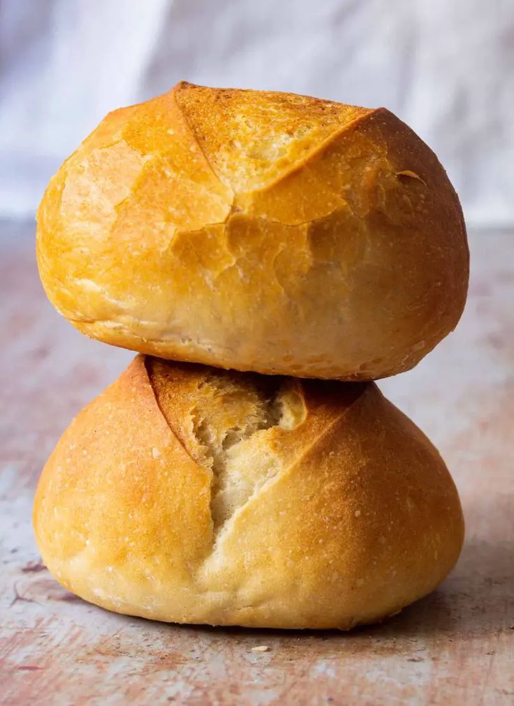 two loaves of bread stacked on top of each other