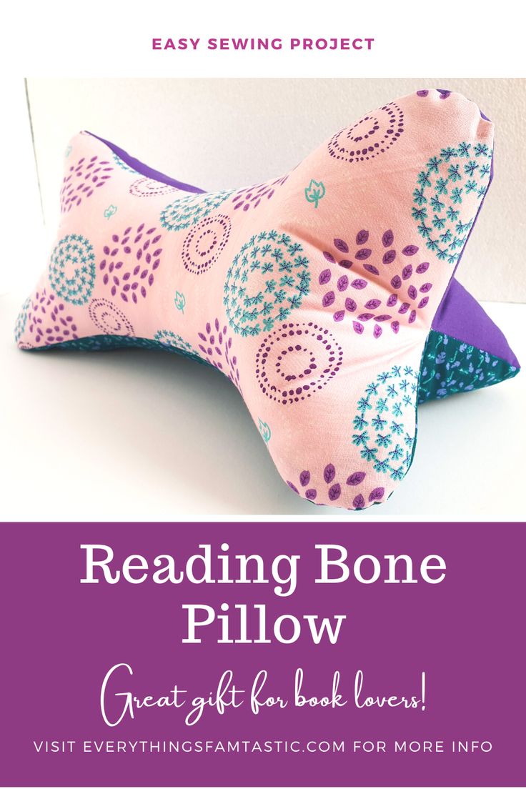 the reading bone pillow is an easy sewing project for beginners to learn how to sew