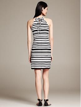 Variegated-Stripe Halter Dress - Dresses Spring Striped Halter Dress, Striped Sleeveless Dress With Tie Back, Back Neck, Halter Neck, Side Zip, Halter Dress, Banana Republic, What To Wear, Sleeveless Dress