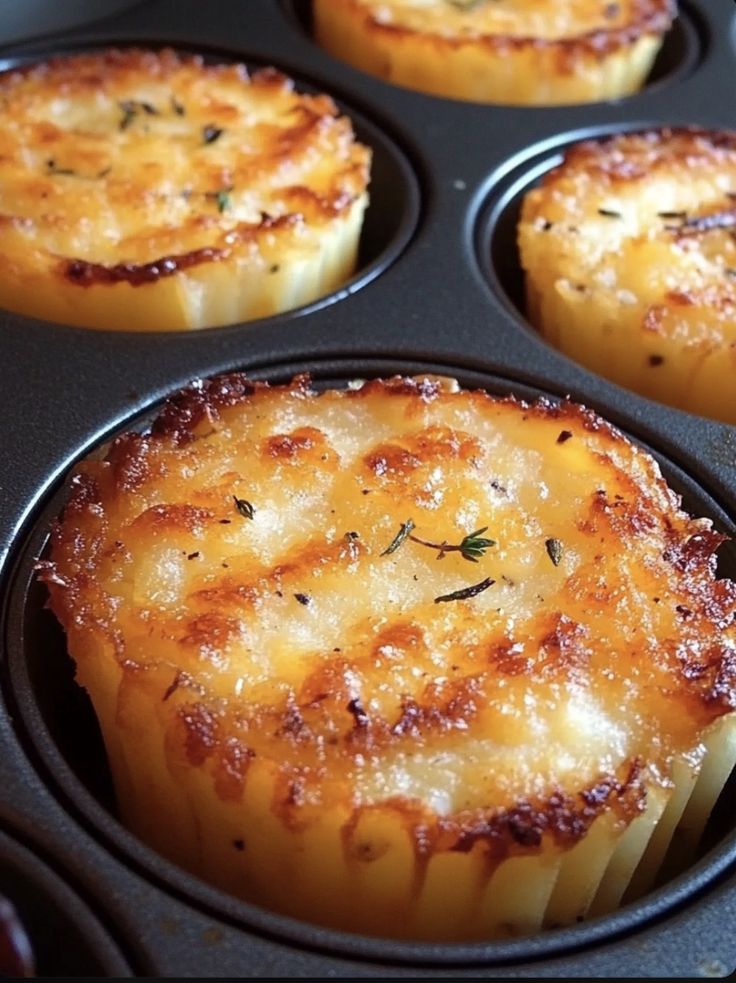 some food that is in a muffin pan