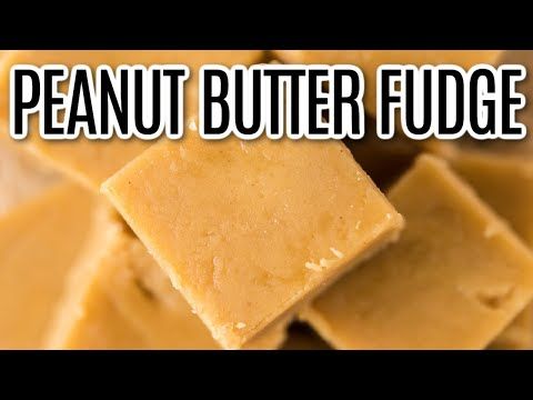 peanut butter fudge is stacked on top of each other with the words, peanut butter fudge