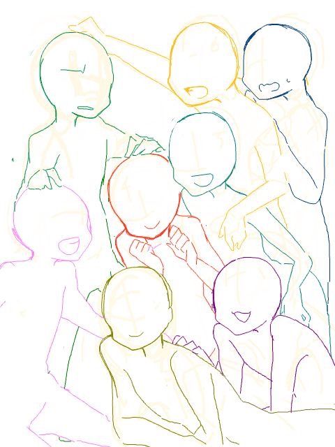 an image of a drawing of people in different poses