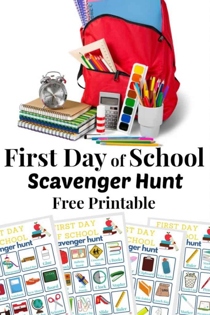 the first day of school scavenger hunt printables for kids and adults