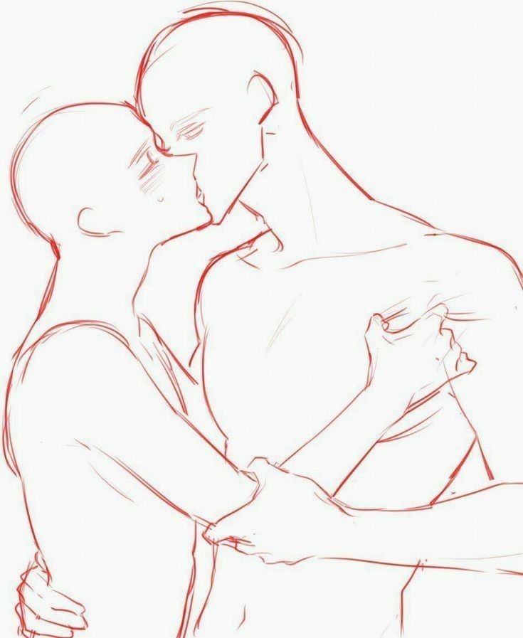 a drawing of two people kissing each other