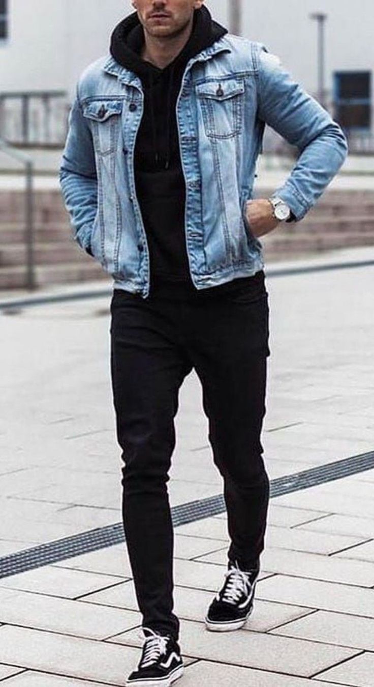 Denim Jacket Men Outfit, Outfits For Teenage Guys, Mens Fall Outfits, Stil Masculin, Denim Jacket Outfit, Mens Casual Outfits Summer, Shop Jeans, Stylish Men Casual, Hipster Man