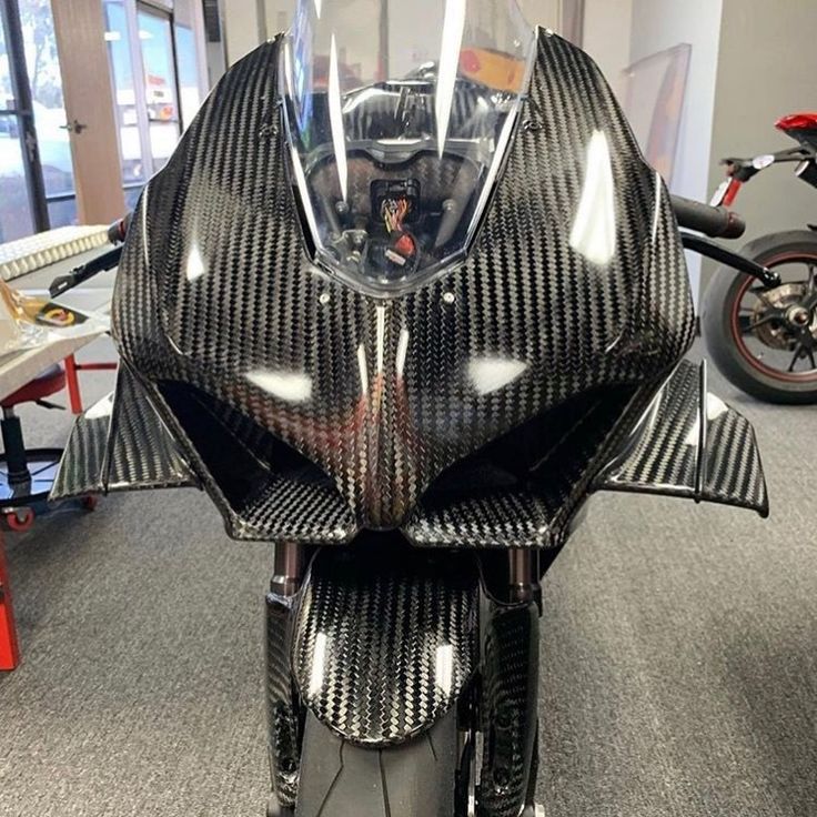 the motorcycle is made out of carbon fiber