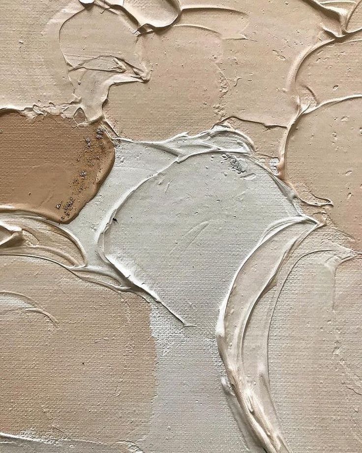 an abstract painting with white and brown colors