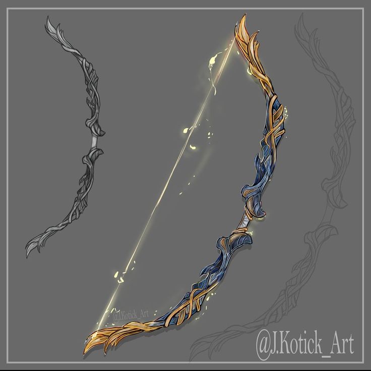 an artistically designed bow and arrow on a gray background