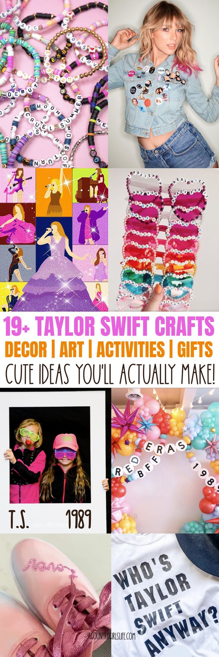 there is a collage of pictures with different items in them and the words decor art activities i gifts