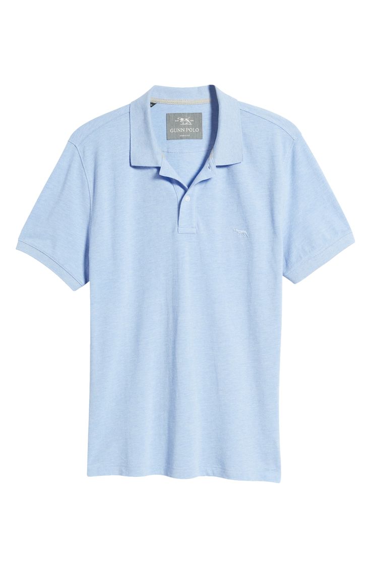 Simple, classic and endlessly versatile, this cool cotton-piqué polo sports the brand's logo embroidered in subtle tonal threads on the chest. 28" length (size Medium) Button half placket Spread collar Short sleeves 100% cotton Machine wash, line dry Imported Spring Cotton Polo Shirt With Collared Neckline, Classic Cotton Polo Shirt With Johnny Collar, Classic Cotton Polo Shirt With Collared Neckline, Cotton Polo Shirt With Collared Neckline, Classic Solid-color Everyday Polo Shirt, Classic Cotton Polo Shirt For Golf, Classic Polo Shirt For Spring, Fitted Cotton Polo Shirt With Ribbed Collar, Basic Cotton Polo Shirt With Collared Neckline