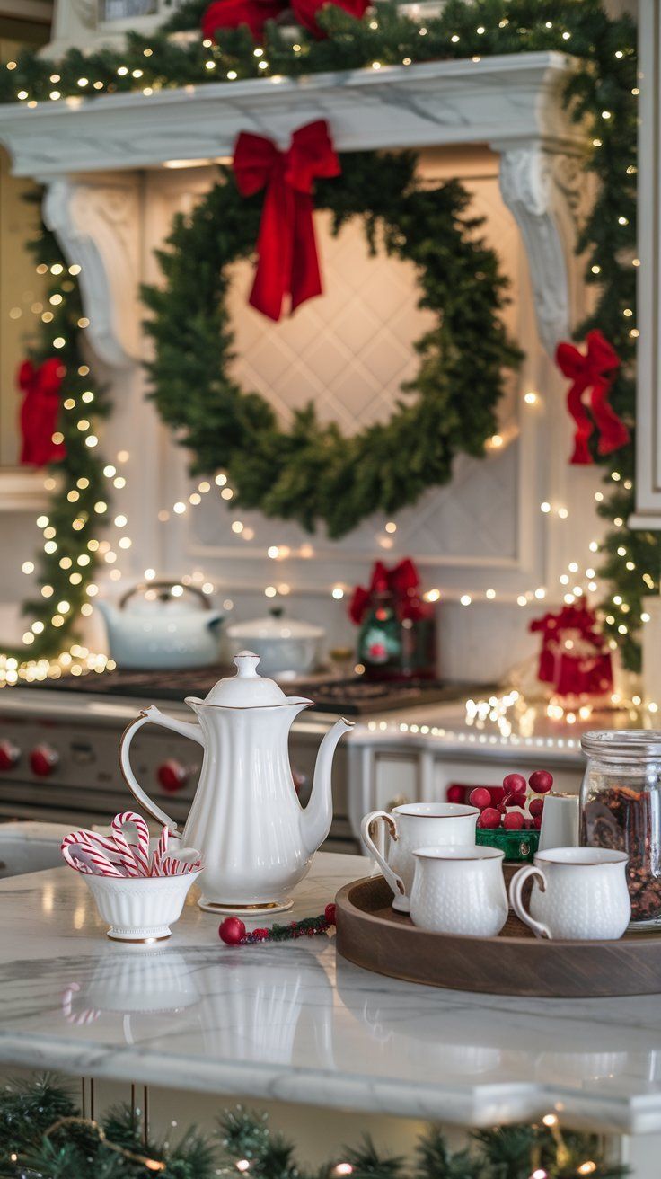 Xmas Kitchen, Christmas Kitchen Decor Ideas, Christmas Videos, Holiday Tea, Holiday Hosting, Christmas House Lights, Christmas Cozy, Holiday Inspo, Kitchen Decor Ideas