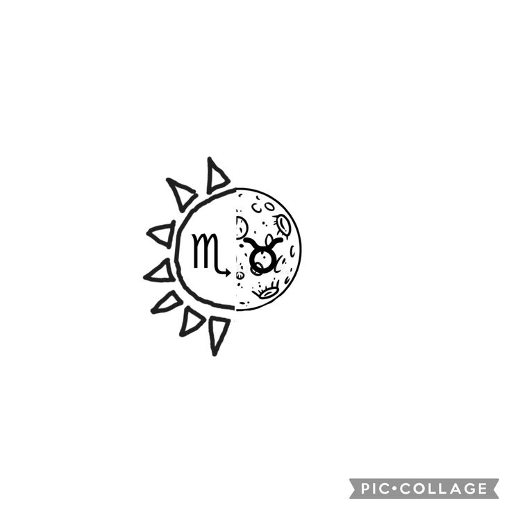 a drawing of the moon and sun with numbers on it's face in black ink