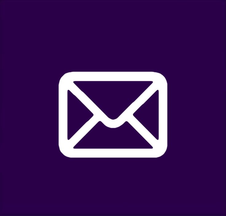 an email icon on a purple background