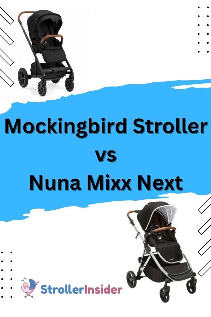 two strollers with the words rockingbird stroller vs nuna mix next